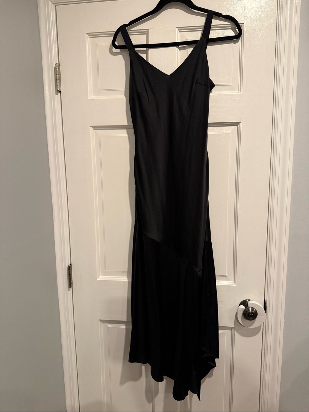 Express Elegant Black Slip Dress with Asymmetric Hem size Small